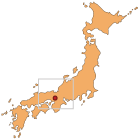 Yamazaki marked on a Japan map
