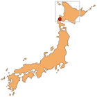 Yoichi marked on a Japan map