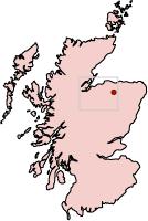 Balvenie marked on a Scotland map