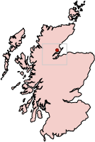 Glenmorangie marked on a Scotland map