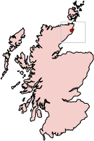 Old Pulteney marked on a Scotland map