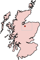 Tomatin marked on a Scotland map